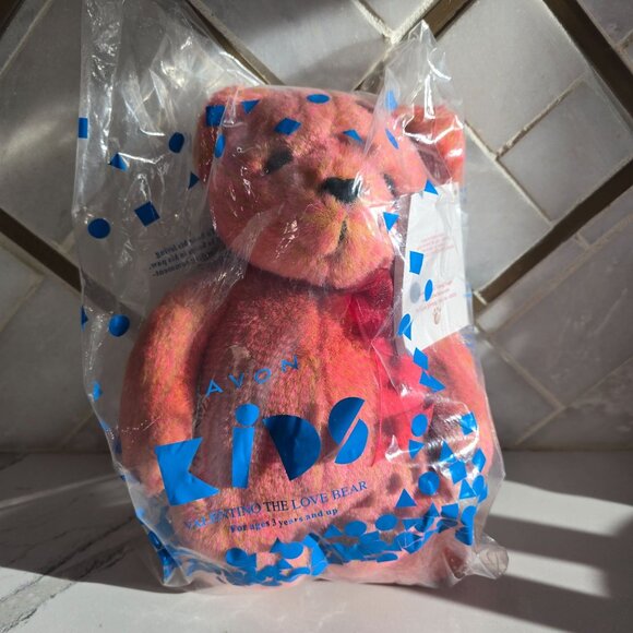 Avon Kids Valentino The Love Bear Plush Toy - Pink & Orange Colors - Picture 4 of 4